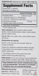 Foto 2 | Foto 2 | Suplemento Kyolic Kyo-dophilus Probiotic Plus Enzymes 60 Cápsulas - Venta Internacional.