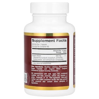 Foto 2 | Foto 2 | Suplemento California Gold Nutrition Reishi 600 Mg 90 Cápsulas - Venta Internacional.