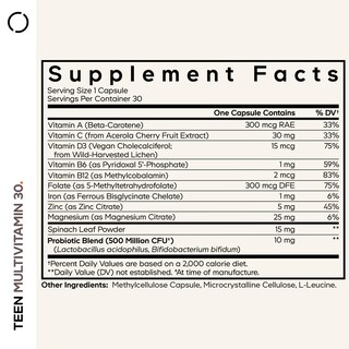Foto 2 | Foto 2 | Multivitamínico Codeage Teen Vitaminas A, C, D3, B6, B12 Y Folato - Venta Internacional.