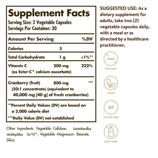 Foto 2 | Foto 2 | Suplemento Solgar Cran Flora Con Probióticos Y Ester-c, 60 Cápsulas - Venta Internacional.