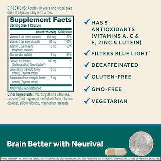 Foto 2 | Foto 2 | Suplemento Neuriva Brain + Eye Support Capsules (30 Cápsulas) - Venta Internacional.