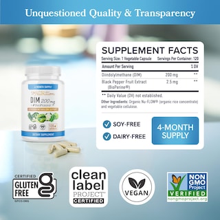 Foto 6 | Foto 6 | Suplemento Smnutrition Dim 200 Mg (120 Cápsulas) Estrógeno Balance - Venta Internacional.