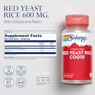 Foto 2 | Foto 2 | Suplemento Solaray De Arroz De Levadura Roja Más Coq-10 Y Niacina Sin Rubor - Venta Internacional.