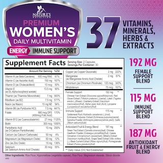 Foto 2 | Foto 2 | Multivitamínico Nature's Nutrition Para Mujeres, 60 Cápsulas Diarias - Venta Internacional.