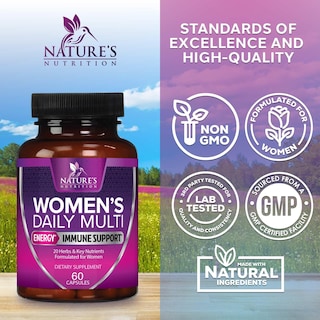 Foto 4 | Foto 4 | Multivitamínico Nature's Nutrition Para Mujeres, 60 Cápsulas Diarias - Venta Internacional.
