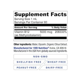 Foto 3 | Foto 3 | Suplemento De Vitamina B12 Vegana 1md Nutrition 5000 Mcg De Metilcobalamina - Venta Internacional.