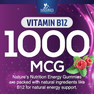 Foto 3 | Foto 3 | Energy Gummies Nature's Nutrition Con Vitamina B12, 1000 Mcg, 60 Cápsulas Masticables - Venta Internacional.