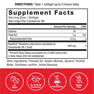 Foto 4 | Foto 4 | Suplemento De Concentrado De Arándanos Force Factor 90 Cápsulas Blandas - Venta Internacional.