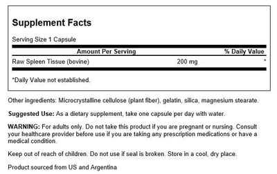 Foto 2 | Foto 2 | Suplemento Swanson Raw Spleen Glandular 200 Mg 60 Cápsulas - Venta Internacional.