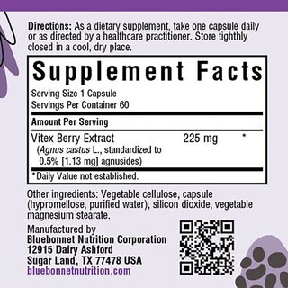 Foto 2 | Foto 2 | Suplemento De Extracto De Bayas Vitex De Bluebonnet Nutrition 60 Cápsulas - Venta Internacional.
