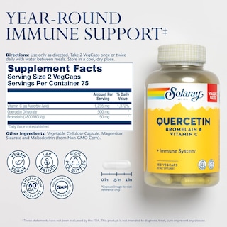Foto 2 | Foto 2 | Suplemento Solaray: Quercetina, Bromelina Y Vitamina C, 150 Cápsulas Vegetales - Venta Internacional.