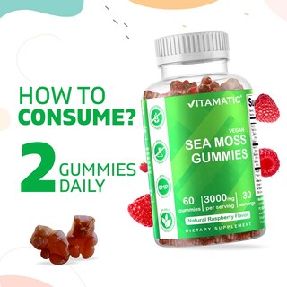 Foto 4 | Foto 4 | Suplemento Vitamático De Gomitas Irlandesas De Musgo Marino, 3000 Mg, 60% Veganas - Venta Internacional.