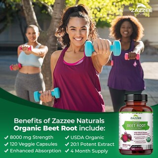 Foto 2 | Foto 2 | Suplemento Zazzee Usda De Raíz De Remolacha Orgánica 8000 Mg 120 Cápsulas - Venta Internacional.