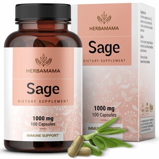 Foto 1 | Foto 1 | Suplemento Herbamama Sage Leaf 1000 Mg 100 Cápsulas Vegano Sin Ogm - Venta Internacional.
