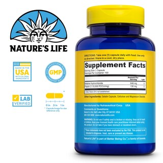 Foto 2 | Foto 2 | Complemente Nature's Life Betaine Hcl Con Pepsina 100 Cápsulas - Venta Internacional.
