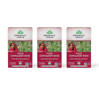 Foto 1 | Foto 1 | Bolsitas De Té Tea Organic India Tulsi Con Canela Y Rosa, 18 Bolsas X 3 Paquetes - Venta Internacional.