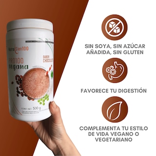 Foto 2 | Foto 2 | Proteína Vegana en Polvo NutraSien100 Sabor Chocolate Sin Azúcar/ Sin Soya/ Sin Lactosa 500 g