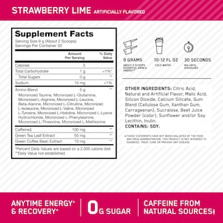 Foto 2 | Foto 2 | Suplemento Optimum Nutrition Amino Energy, Fresa Y Lima, 30 Porciones - Venta Internacional.