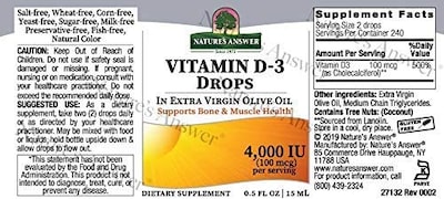 Foto 2 | Foto 2 | Gotas De Vitamina D-3 Nature's Answer De 15 Ml Mezcladas Con Aceite De Oliva - Venta Internacional.