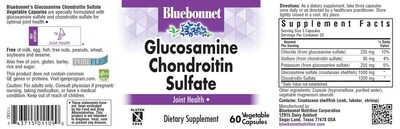Foto 2 | Foto 2 | Suplemento De Sulfato De Glucosamina Y Condroitina Bluebonnet, 60 Unidades - Venta Internacional.