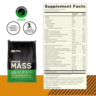 Foto 3 | Foto 3 | Proteína En Polvo Para Ganar Peso Optimum Nutrition Serious Mass - Venta Internacional.