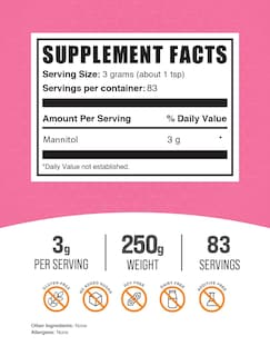 Foto 2 | Foto 2 | Supplement Bulksupplements.com Manitol En Polvo 250 G - Venta Internacional.