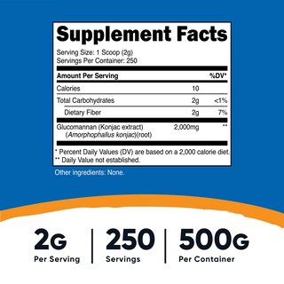 Foto 2 | Foto 2 | Glucomanano En Polvo Nutricost 500 G (2 Botellas) - Venta Internacional.
