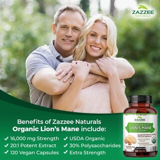 Foto 2 | Foto 2 | Suplemento De Extracto Orgánico De Melena De León 20:1 De Zazzee Usda, 16000 Mg - Venta Internacional.