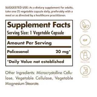 Foto 2 | Foto 2 | Suplemento Solgar Policosanol 20 Mg 100 Cápsulas Vegetales - Venta Internacional.