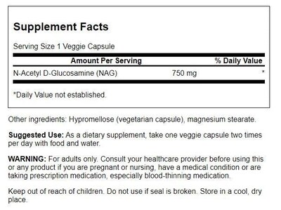 Foto 2 | Foto 2 | Suplemento De N-acetil D-glucosamina (n-a-g) De Swanson, 750 Mg, 60 Cápsulas - Venta Internacional.