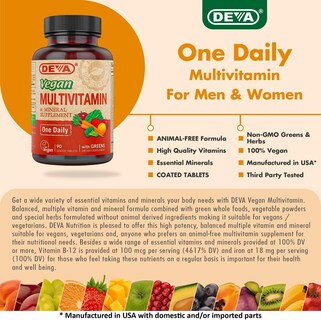 Foto 6 | Foto 6 | Suplemento Multivitamínico Y Mineral Vegano Deva 90 Comprimidos - Venta Internacional.