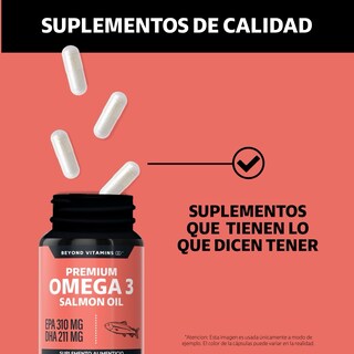 Foto 4 | Foto 4 | Suplemento Alimenticio Beyond Vitamins Omega 3 Salmon Oil Aceite De Pescado Acido 60 Cápsulas
