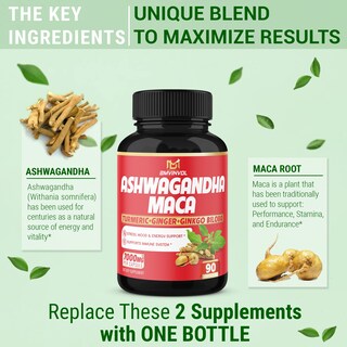 Foto 3 | Foto 3 | Suplemento Bmvinvol Ashwagandha Y Raíz De Maca 90 Cápsulas Veganas - Venta Internacional.