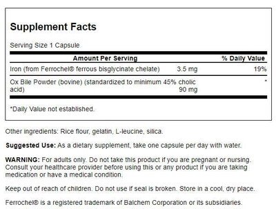 Foto 2 | Foto 2 | Suplemento Swanson Ox Bile 90 Mg 60 Cápsulas Para La Digestión - Venta Internacional.
