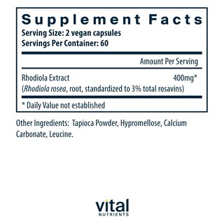 Foto 2 | Foto 2 | Suplemento Vital Nutrients Rhodiola Rosea 120 Cápsulas - Venta Internacional.