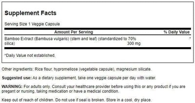 Foto 2 | Foto 2 | Suplemento De Extracto De Bambú Swanson De 300 Mg Con 70% De Sílice, 60 Cápsulas - Venta Internacional.