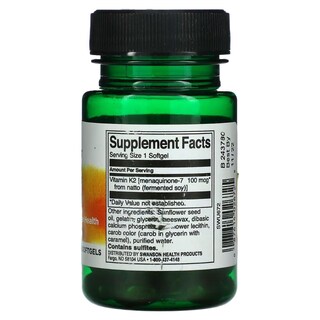 Foto 2 | Foto 2 | Suplemento Swanson De Vitamina K2 (menaquinona-7) 100 Mcg 30 Soft - Venta Internacional.