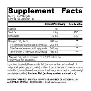 Foto 2 | Foto 2 | Suplemento Bariatric Advantage Omega-3 300 Epa Dha 270 Cápsulas Blandas - Venta Internacional.