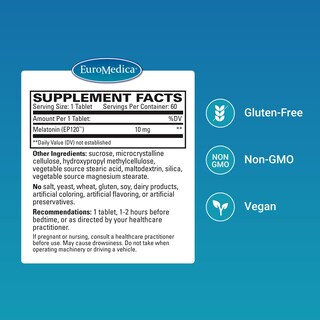 Foto 2 | Foto 2 | Suplemento de Apoyo al Sueño Euromedica Melatonin 60 Comprimidos - Venta Internacional