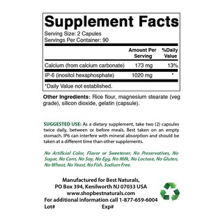 Foto 2 | Foto 2 | Suplemento Best Naturals Ip-6 510 Mg 180 Cápsulas - Venta Internacional.