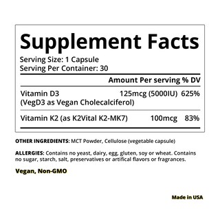 Foto 2 | Foto 2 | Suplemento Magceutics De Vitamina D3 K2, 5000 Ui, Vegano, 30 Cápsulas - Venta Internacional.