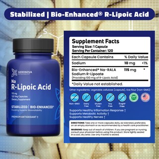 Foto 6 | Foto 6 | Suplemento De Ácido R-lipoico Biomejorado Geronova Research 115 Mg - Venta Internacional.