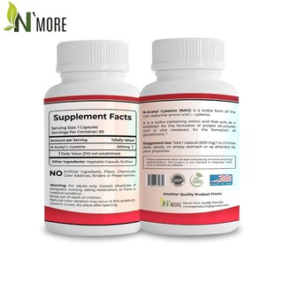 Foto 2 | Foto 2 | Suplemento N'more N-acetil-cisteína (nac) 600 Mg 60 Cápsulas - Venta Internacional.