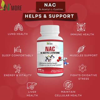Foto 3 | Foto 3 | Suplemento N'more N-acetil-cisteína (nac) 600 Mg 60 Cápsulas - Venta Internacional.