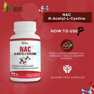 Foto 5 | Foto 5 | Suplemento N'more N-acetil-cisteína (nac) 600 Mg 60 Cápsulas - Venta Internacional.