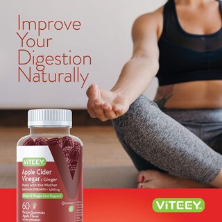 Foto 6 | Foto 6 | Complemente Las Gomitas De Vinagre De Sidra De Manzana Viteey De 1000 Mg Con Jengibre - Venta Internacional.