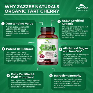 Foto 6 | Foto 6 | Suplemento Zazzee Usda Organic Tart Cherry 3000 Mg 120 Cápsulas - Venta Internacional.