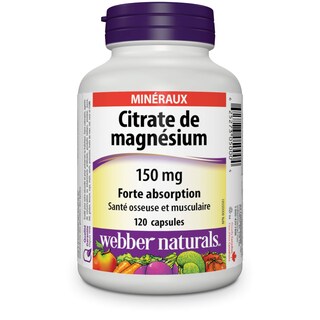Foto 2 | Foto 2 | Suplemento De Citrato De Magnesio Webber Naturals 150 Mg 120 Cápsulas - Venta Internacional.