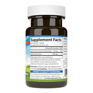 Foto 2 | Foto 2 | Suplemento De Ácido Alfa Lipoico Carlson 300 Mg 30 Tabletas - Venta Internacional.