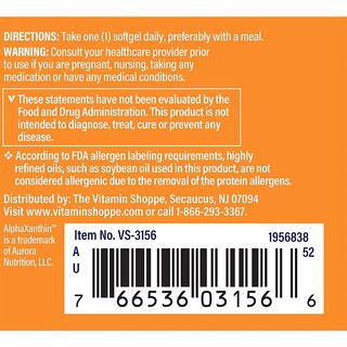 Foto 5 | Foto 5 | Suplemento The Vitamin Shoppe De Astaxantina, 12 Mg, 30 Cápsulas Blandas - Venta Internacional.